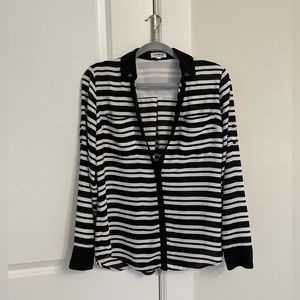 express black and white button down